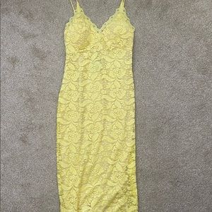 Yellow body con dress